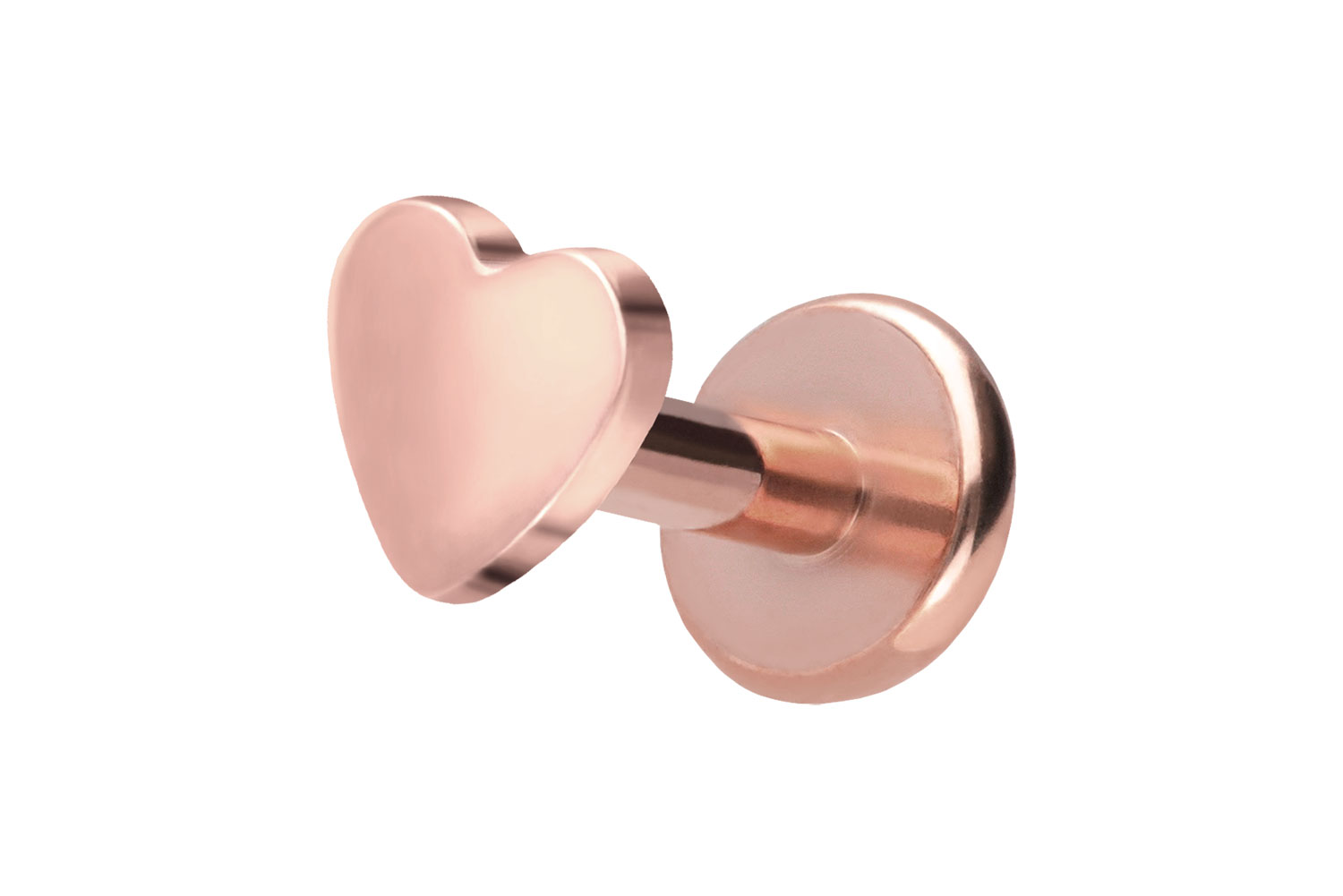Titan Labret Piercing mit Push Fit HERZ